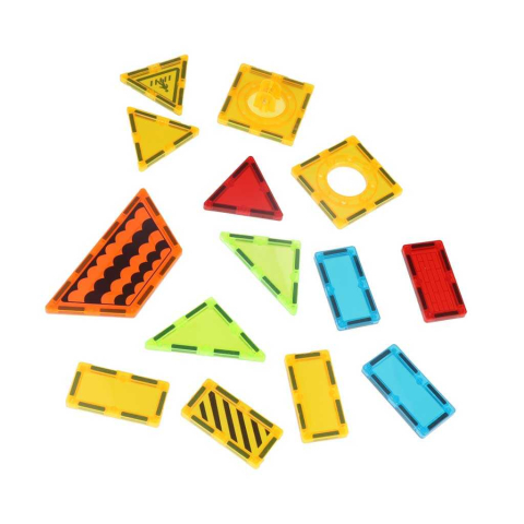 Set de constructie magnetic, 50 piese, 3D, Vehicule Santier, STEM, Blocuri magnetice [10]