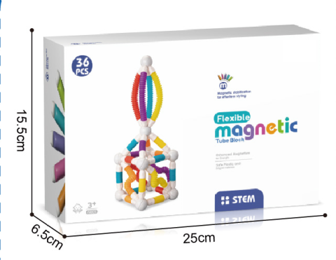 Set de constructie magnetic cu tuburi flexibile (36 piese) [1]