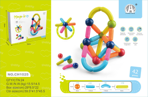 Set de constructie magnetic - Forme 3D (42 piese) [1]