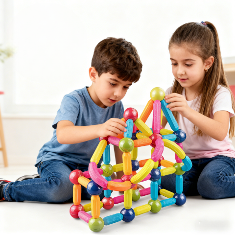 Set de constructie magnetic - Forme 3D (84 piese) [4]