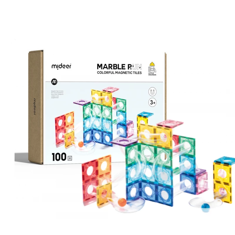 Jucării și Jocuri pentru copii - Set de constructie magnetic, marble run, 100 piese