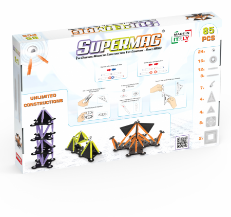 Set de constructie magnetic Supermag Projects Tehnicolor, 85 piese [1]