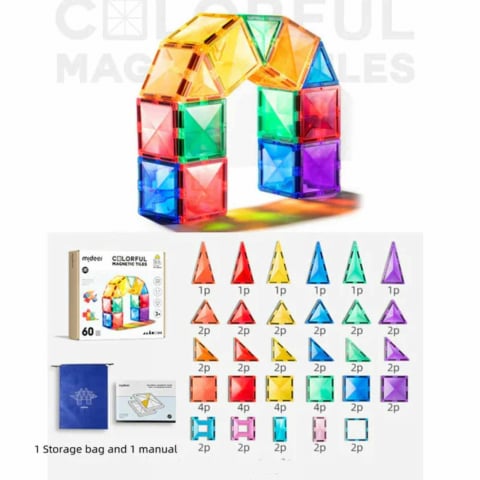 Mideer - Set de constructie magnetic, 60 piese - Micostore.ro [1]