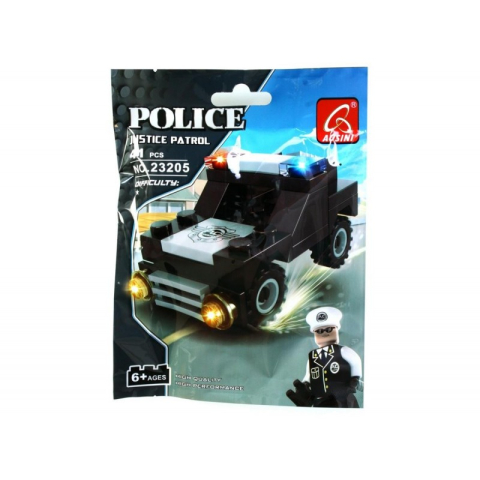 Jucării și Jocuri pentru copii - Set de constructie MegaCreative Police - masina de politie - 23205 / 416656, 41 piese, 6+