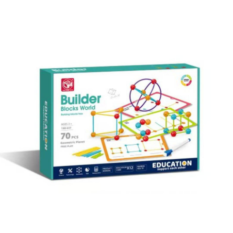 Jucării și Jocuri pentru copii - Set de constructie STEAM - Forme 3D (70 piese)