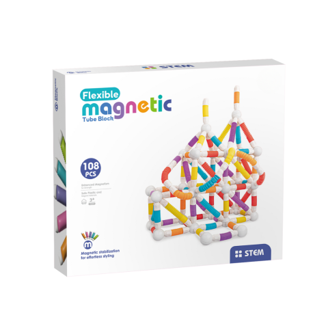 Set de constructie STEM magnetic -  Tuburi flexibile (108 piese) [0]