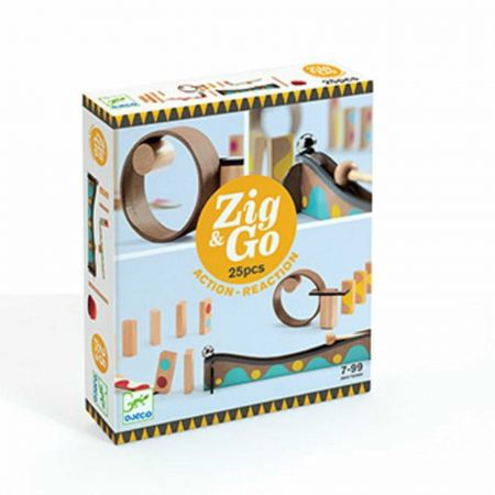 Jocuri și Jucării Magnetice - Set de constructie trasee, 25 piese, Zig & Go, varsta 3 - 6, 6 - 9 ani, Baiat, Fata