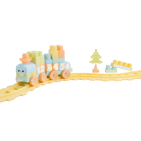 Jucării și Jocuri pentru copii - Set de constructii cu trenulet - 36 piese (pastel)