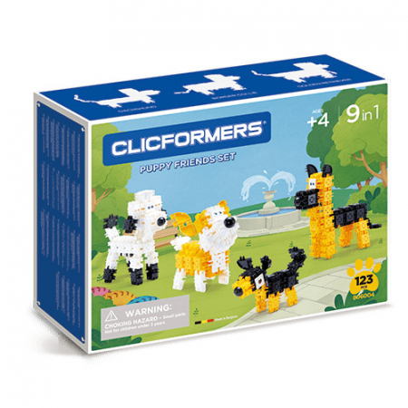 Jucării și Jocuri pentru copii - Set de construit Clicformers, 123 piese, Catei prietenosi