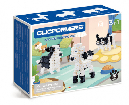 Jucării și Jocuri pentru copii - Set de construit Clicformers, 79 piese, Animale prietenoase