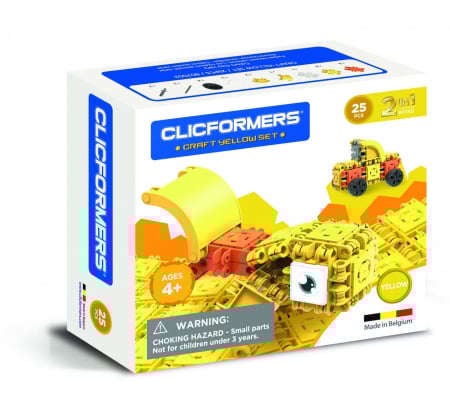 Jucării și Jocuri pentru copii - Set de construit Clicformersm 25 piese, Craft, Galben