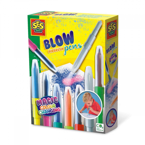 Art & Craft si Artizanat - Set de creatie pentru copii cu 7 carioci cu aerograf, 5 ani+