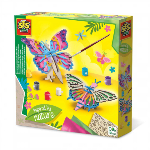 Seturi creative pentru copii - Set de Decorat Fluturi din Lemn