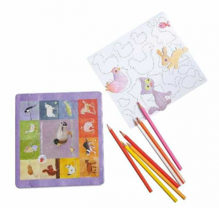 Seturi colorat, pictură și desen - Set de desen cu piese magnetice, Animale