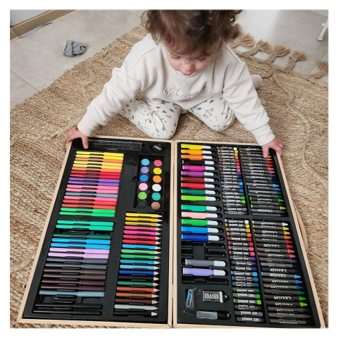 Set de desen si pictura in servieta, 180 piese, copii varsta 3+ ani [1]