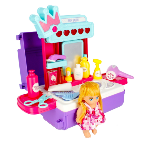 Set de joaca 4 in 1 - stand coafor tip troller - accesorii diverse incluse, MegaCreative 483208, 3+ ani [4]