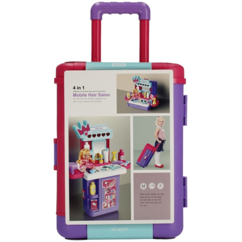 Jucării și Jocuri pentru copii - Set de joaca 4 in 1 - stand coafor tip troller - accesorii diverse incluse, MegaCreative 483208, 3+ ani
