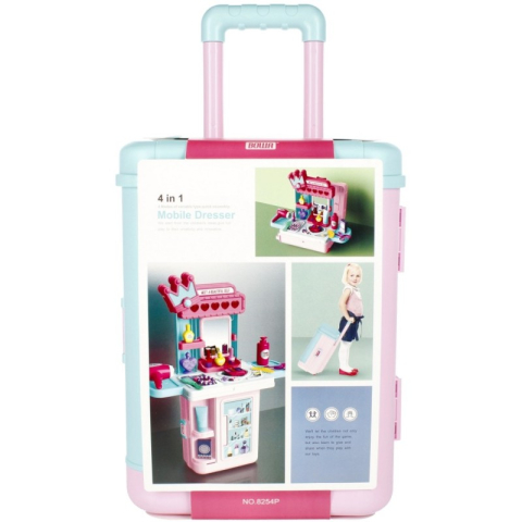 Ingrijire personala & Cosmetice - Set de joaca 4 in 1 - stand cosmetice tip troller - accesorii diverse incluse, MegaCreative 483207, 3+ ani