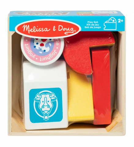 Jucării și Jocuri pentru copii - Set de joaca alimente Lactate, din lemn, 5 piese, 2 ani+, Melissa&Doug 95207