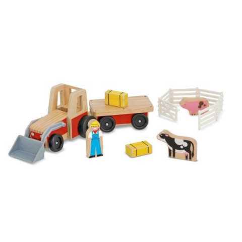 Jucării și Jocuri pentru copii - Set de joaca Excavator din lemn cu remorca