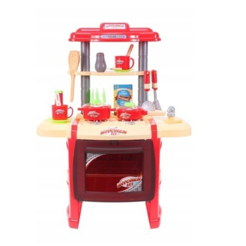 Electrocasnice & Climatizare - Set de joaca malplay bucatarie pentru copii cu accesorii si cuptor rosu 65 cm