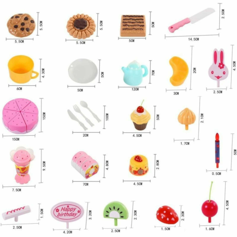 Tort aniversar, Jucarie copii cu scai, 75 accesorii, cescute si lumini [8]