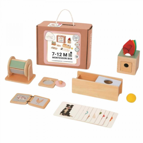 Jucării Montessori si Activități - Cutie Educativa cu Jucarii Montessori pentru Bebelusi 7 - 12 luni
