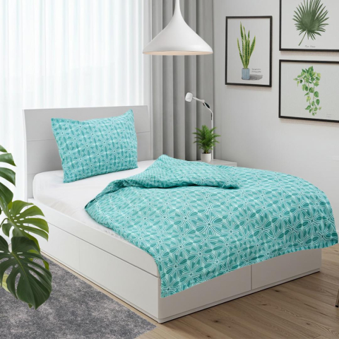 Set de pat single bumbac, 92 gsm, river [2]