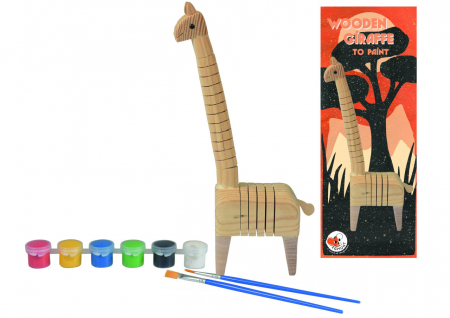 Figurine de pictat, Ipsos, Lemn - Girafa din lemn, figurina din lemn de pictat