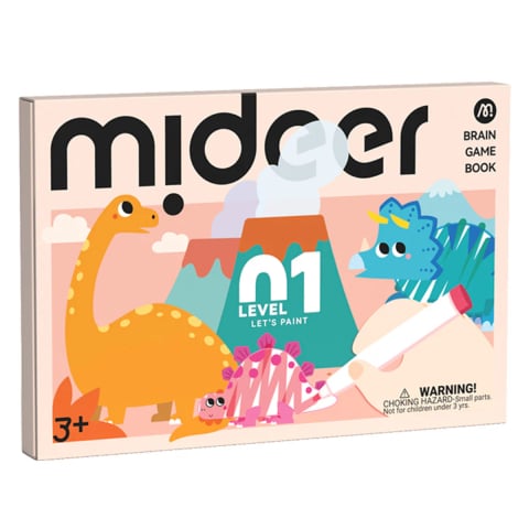 Jucării și Jocuri pentru copii - Set de Pictura pentru Incepatori Mideer Let’s Paint Nivelul 01 – Kit Creativ cu 50 de Planse si Vopsele Sigure