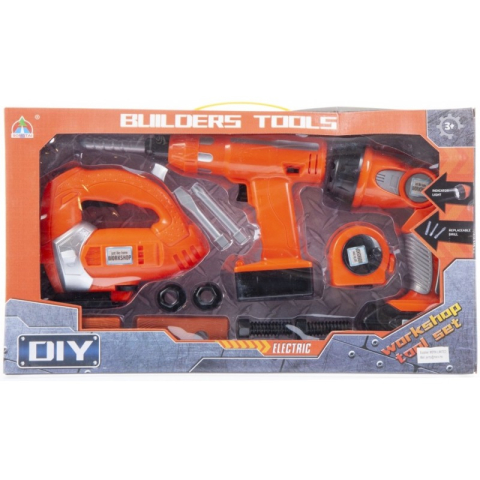 Casă, gradină și bricolaj - Set de scule - unelte de constructii - electrice, baterii 6xAA, MegaCreative 459998, 3+ ani