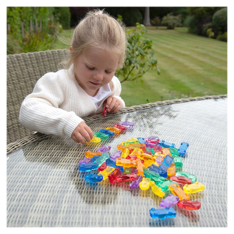 Set de sortare, Masinute translucide colorate, 72 piese, copii varsta 3-7 ani [1]