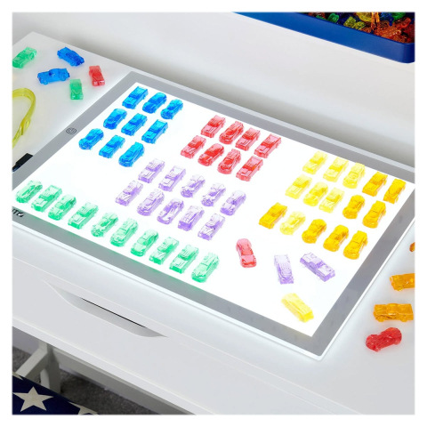 Set de sortare, Masinute translucide colorate, 72 piese, copii varsta 3-7 ani [3]