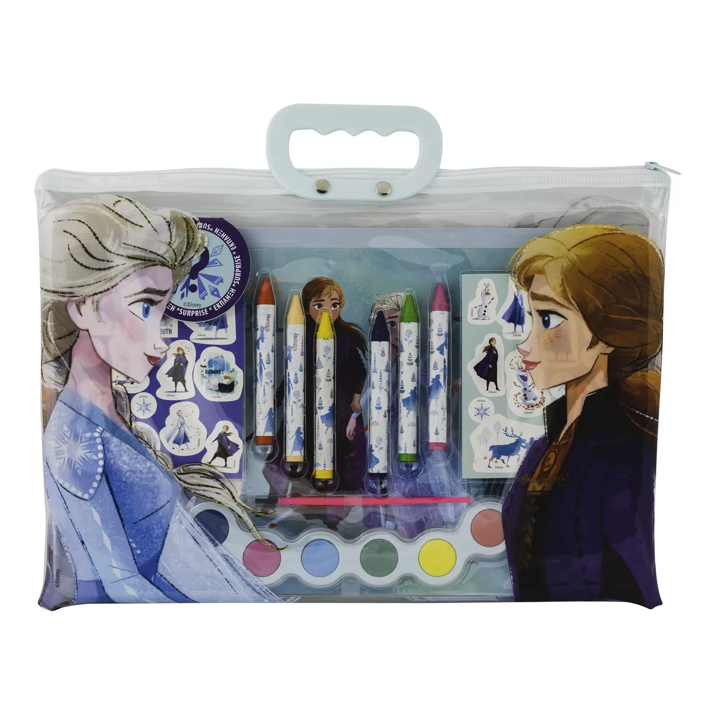 Cadouri Jucării Copii Grădiniță - Set pictura si desen, Frozen, Gentuta de creatie, varsta de la 3 ani la 9 ani
