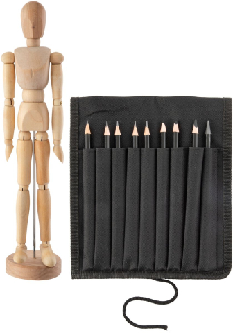 Art & Craft si Artizanat - Set desen manechin+ creioane HB Nassau Fine Art 30cm