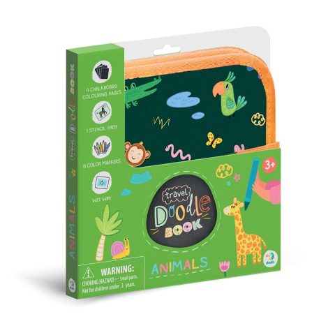 Art & Craft si Artizanat - Set desen pentru calatorii, Animale, copii varsta 3-7 ani