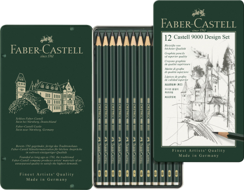 Set design 12 buc creion grafit castell 9000 faber-castell [1]