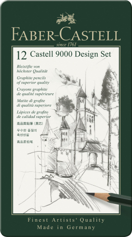 Rechizite Școlare - Set design 12 buc creion grafit castell 9000 faber-castell