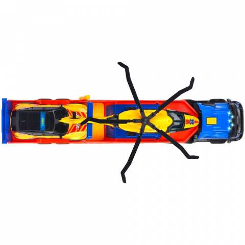 Set Dickie Toys Rescue Transporter 40 cm cu camion, masina, elicopter si accesorii [3]