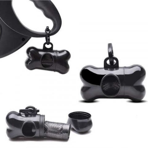 Set 1000 Saci Excremente Caini cu Dispenser Os – 50 Role, Negru [1]