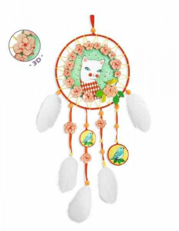 Set DIY Decoratiune camera copii, decorare pisica, Arlecat Dreamcatcher, Djeco [4]