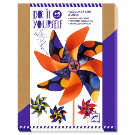 Jucării și Jocuri pentru copii - Set DIY Djeco, moristi de vant, buline colorate