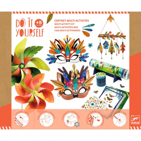 Măști și costume copii - Set DIY creativ, Natura cu activitati de creat masti, moristi, caleidoscop, Djeco, varsta 3 - 6, 6 - 9 ani, Baiat, Fata