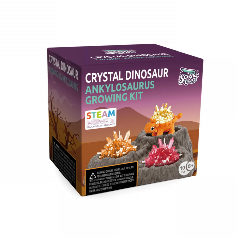 Jucării STEM, Știință şi Experimente - Set experimente - Cristal si dinozaur (Ankylosaurus)
