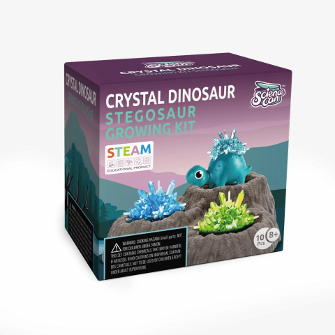 Jucării STEM, Știință şi Experimente - Set experimente - Cristal si dinozaur (Stegosaur)