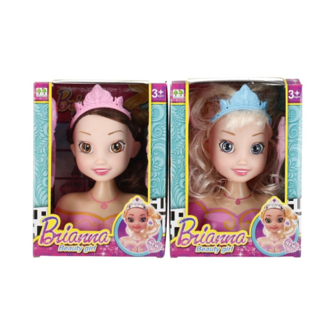 Jucării și Jocuri pentru copii - Set fashion - cap de papusa de coafat - accesorii incluse, 14x19x9cm, MegaCreative 499872, 3+ ani