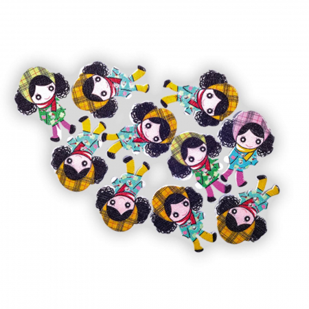 Art & Craft si Artizanat - Fetite din lemn, 10 figurine colorate