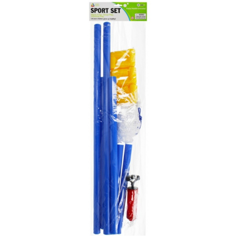 Jucării și Jocuri pentru copii - Set Fotbal, include 1x poarta de 65cm, plasa, pompa, minge, albastru, 3+ ani, MegaCreative, 380042