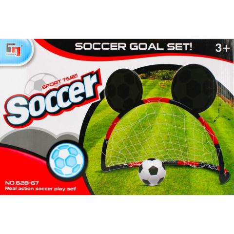 Periferice IT - Set Fotbal - Mickey Mouse, include 1x poarta, plasa, pompa, minge, rosu-negru, 3+ ani, MegaCreative, 450342