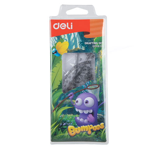 Rechizite Școlare - Set geometrie 4 piese transp.  bumpees eg00803 deli